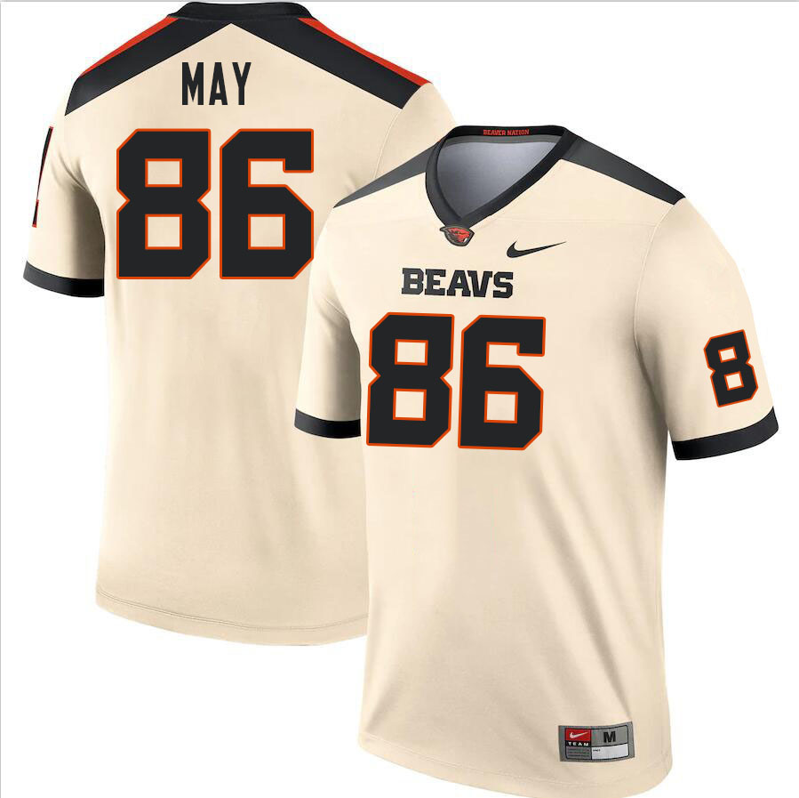 Men #86 Ty May Oregon State Beavers College Football Jerseys Stitched-Cream